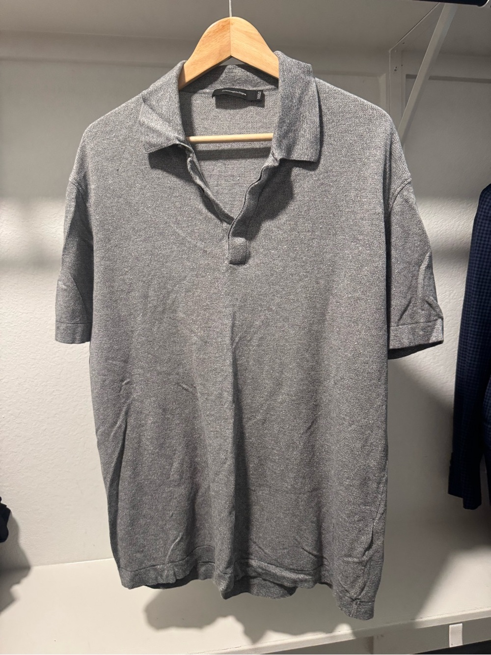Men's Grey Short-Sleeve Polo Shirt